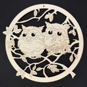 AMADEA Dřevěná ozdoba sovy v kolečku 20 cm Bedario-cz