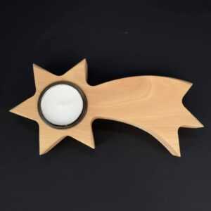 AMADEA Dřevěný svícen ve tvaru komety