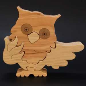 AMADEA Dřevěné puzzle sova