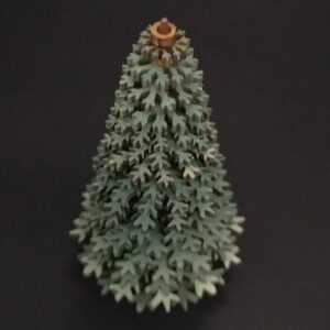 AMADEA Dřevěná dekorace 3D strom zelený 11 cm Bedario-cz