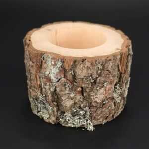 AMADEA Dřevěný svícen kůrový kmen