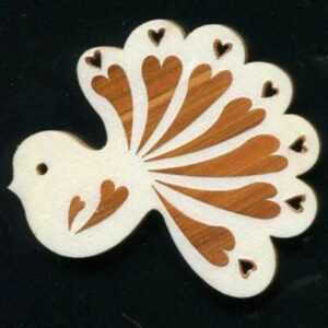 AMADEA Dřevěná ozdoba s potiskem ptáček 6 cm Bedario-cz