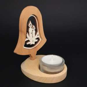 AMADEA Dřevěný svícen zvonek s vkladem - svíčky