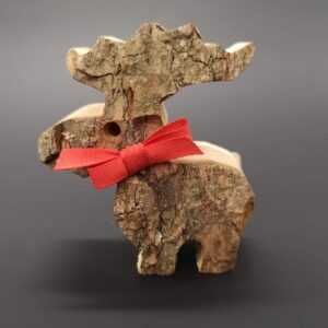 AMADEA Dřevěný sob s kůrou