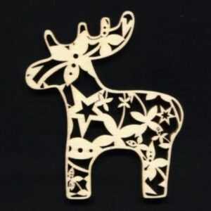 AMADEA Dřevěná ozdoba sob 9 cm Bedario-cz