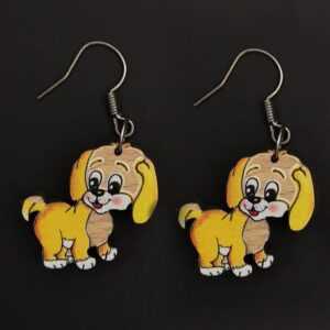 AMADEA Dřevěné náušnice pes