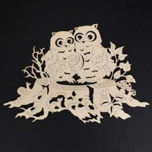 AMADEA Dřevěná dekorace sovy na pařezu 18 cm Bedario-cz