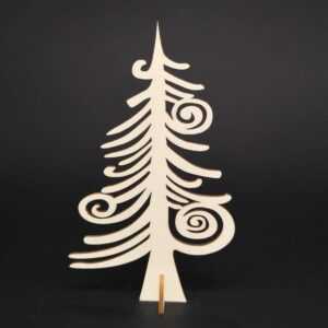 AMADEA Dřevěný 3D strom 15 cm Bedario-cz