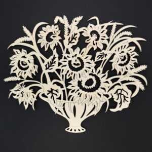 AMADEA Dřevěná dekorace slunečnice