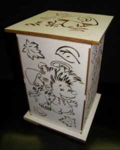 AMADEA Lucerna na stání - Ježek a houby Bedario-cz