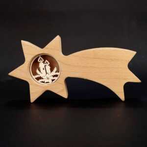 AMADEA Dřevěná kometa s vkladem - svíčky