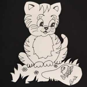 AMADEA Magnet k domalování kočka 20 cm Bedario-cz