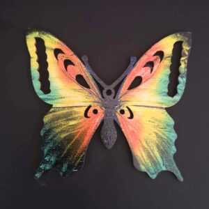 AMADEA Dřevěná dekorace motýl oranžový 9 cm Bedario-cz