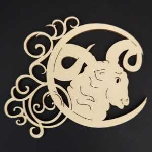 AMADEA Dřevěná ozdoba - znamení beran 13 cm Bedario-cz