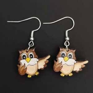 AMADEA Náušnice sova 2 cm Bedario-cz