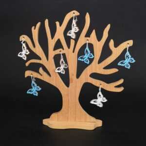 AMADEA Dřevěný 3D strom s barevnými motýlky