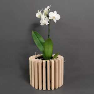 AMADEA Dřevěný obal na květináč válec z masivního dřeva