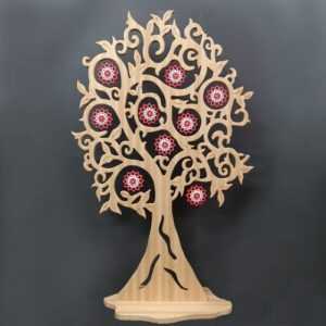 AMADEA Dřevěná dekorace strom s barevnými květy
