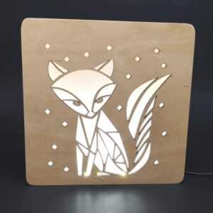 AMADEA Dřevěná lampička s motivem lišky