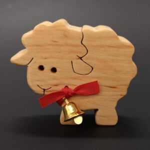 AMADEA Dřevěná ovečka ze zvonkem