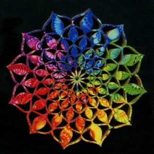 AMADEA Dřevěná dekorace mandala duhová 9cm Bedario-cz