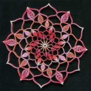 AMADEA Dřevěná dekorace mandala růžová 9 cm Bedario-cz