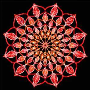 AMADEA Dřevěná dekorace mandala červená 20 cm Bedario-cz