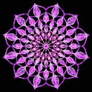 AMADEA Dřevěná dekorace mandala fialová 20 cm Bedario-cz