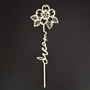 AMADEA Dřevěný zápich květina - Dream