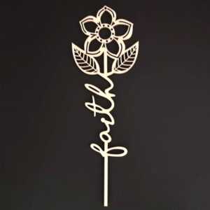 AMADEA Dřevěný zápich květina - Faith