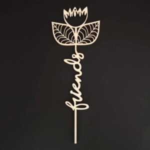 AMADEA Dřevěný zápich květina - Friends