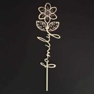 AMADEA Dřevěný zápich květina - Family