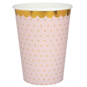 Kelímky ružové so zlatými bodkami 10ks Santex