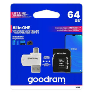 SAMSUNG Pamäťová karta GOODRAM microSDHC 64GB UHS-I + adaptér (M1AA-0640R)12 SAMSUNG