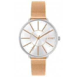 Rose gold dámské hodinky MINET PRAGUE Rose Gold Bicolor MESH MWL5139Minet