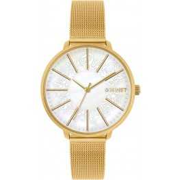 Zlaté dámské hodinky MINET PRAGUE Gold Flower Mesh MWL5144Minet