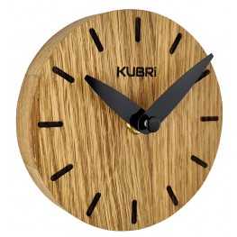 KUBRi 0013 - miniaturní dubové hodiny české výroby s tichým chodemKUBRi