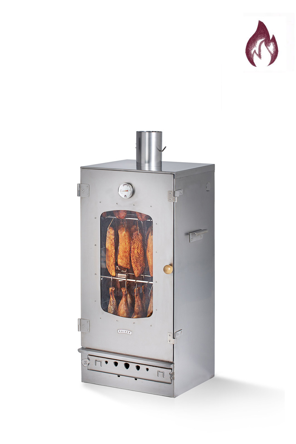 Kaiserova prosklená '80'  izolovaná udírna na dřevoKAISER