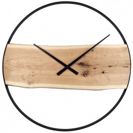 KUBRi 1005A - Obrovské 80 cm hodiny z masivního dubu s kovovým rámemKUBRi