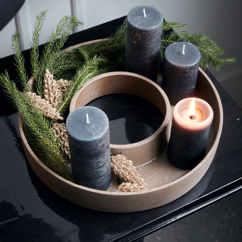 House Doctor Adventní kulatý svícen DACA 35 cm hnědý House Doctor