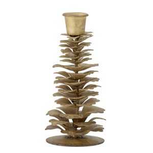 Bloomingville Kovový svícen Fano zlatý