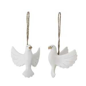 Bloomingville Hrdličky bílé Dayo polyresin SET/2ks Bloomingville