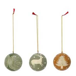 Bloomingville Ozdoba Mia zelená papírová hmota SET/3ks Bloomingville