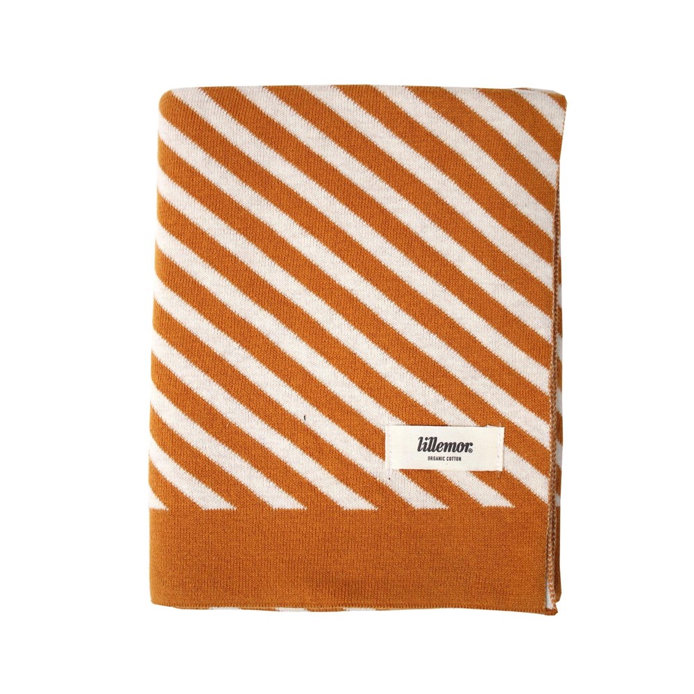 Eef Lillemor Pruhovaná pletená deka - hnědá Eef Lillemor