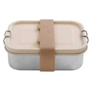 Eef Lillemor Nerezový obědový box se silikonovým páskem - béžový 700 ml Eef Lillemor