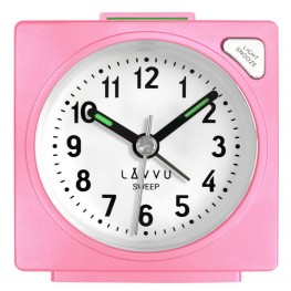 LAVVU Růžový budík SWEEP s plynulým chodem LAS3042Lavvu