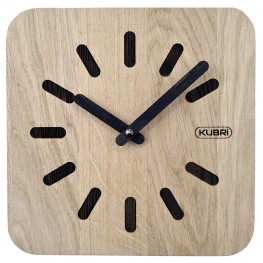 KUBRi 0162 - 30 cm hodiny z dubového masívu včetně dřevěných ručičekKUBRi