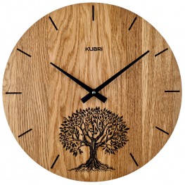 KUBRi 0100B - Strom života na dubových hodinách vyrobených v čecháchKUBRi