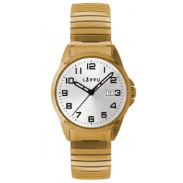 Pánské pružné hodinky LAVVU LWM0025 STOCKHOLM Big GoldLavvu