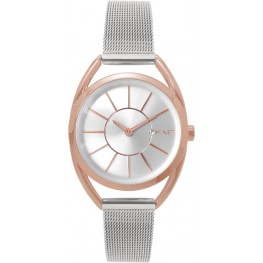 MINET MWL5019 Stříbrno-růžové dámské hodinky ICON SEMI ROSE GOLD MESHMinet